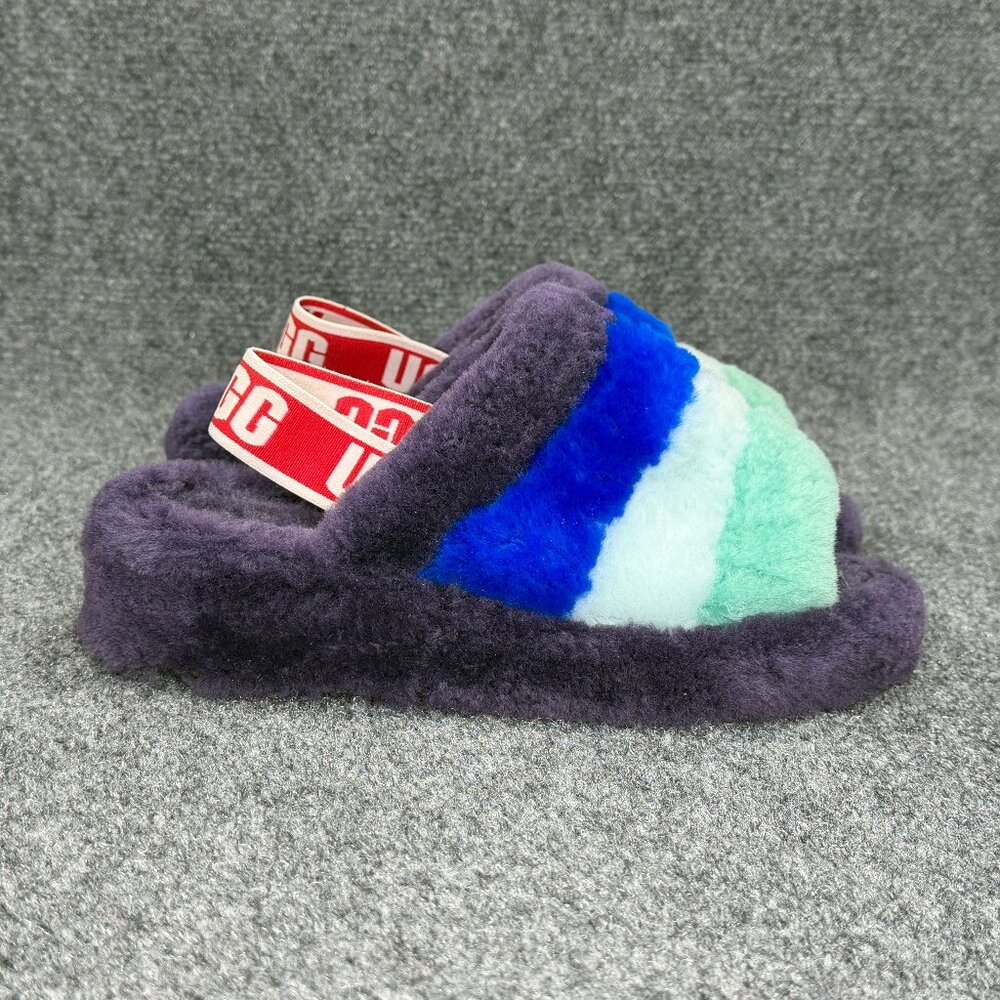UGG Fluff Yeah Slide Sandals Women's Size 8 Purple Cozy Comfy‎ Strap Flip Flops